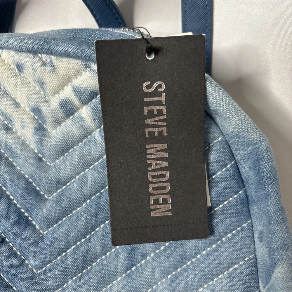 Steve Madden‎ Bjosie Tie Dye Small Backpack Youth Denim Blue White NEW